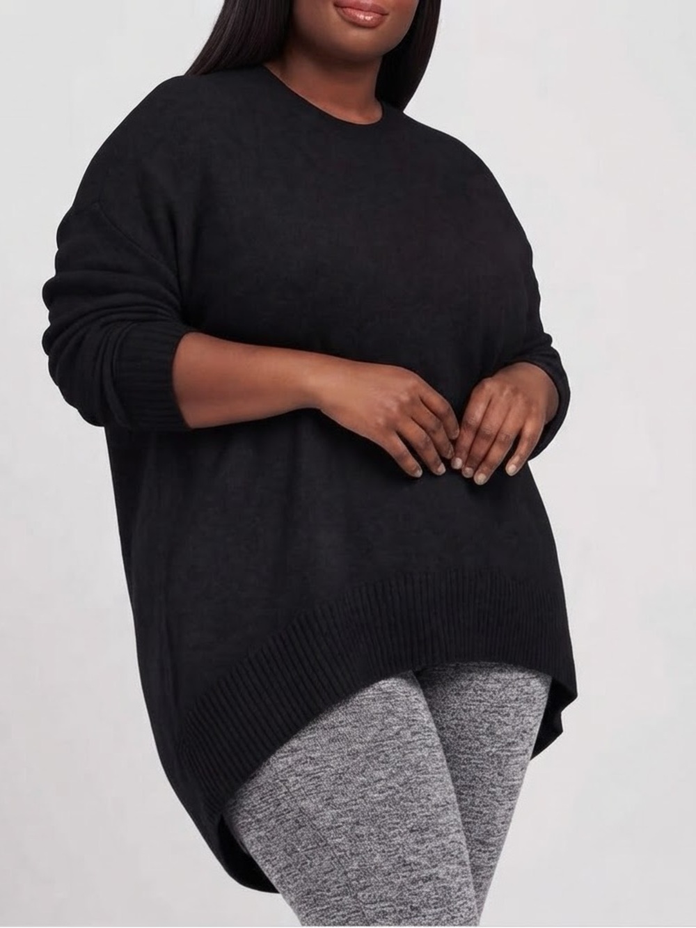 Universal Standard Black Melissa Sweater Long Sleeve Pullover Cozy Fuzzy Plus 3x